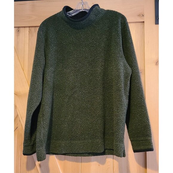 L.L. Bean Sweaters - VINTAGE LL Bean Green Sweater Fleece Deep Pile Sherpa Women Size L #ODB71
